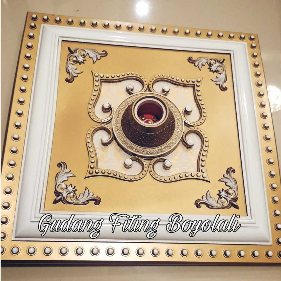 FITING HIAS PLAFON GYPSUM PVC/GRC / FITING LAMPU TEMPEL PLAFON /FITING LAMPU ORNAMEN 30CM... Fitting