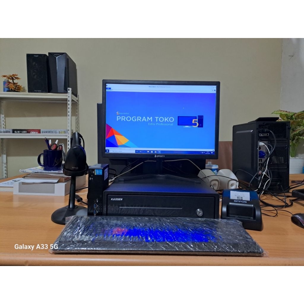 paket komputer kasir PC mini core i3 dengan program kasir dan scanner cocok untuk cafe ,resto,dan la