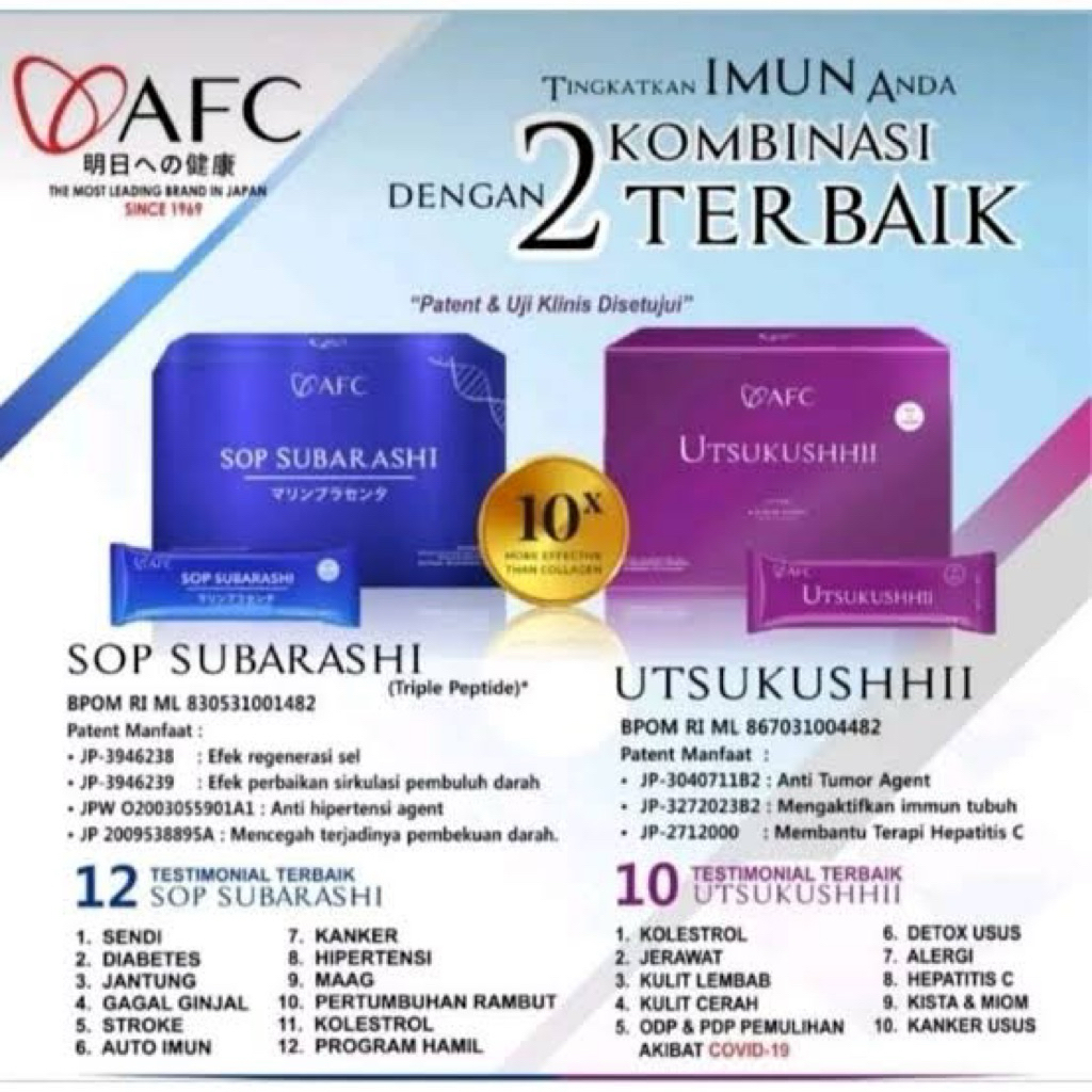 Produk AFC Utsukushi/Sop Subarashi (JUAL PERSACHET)