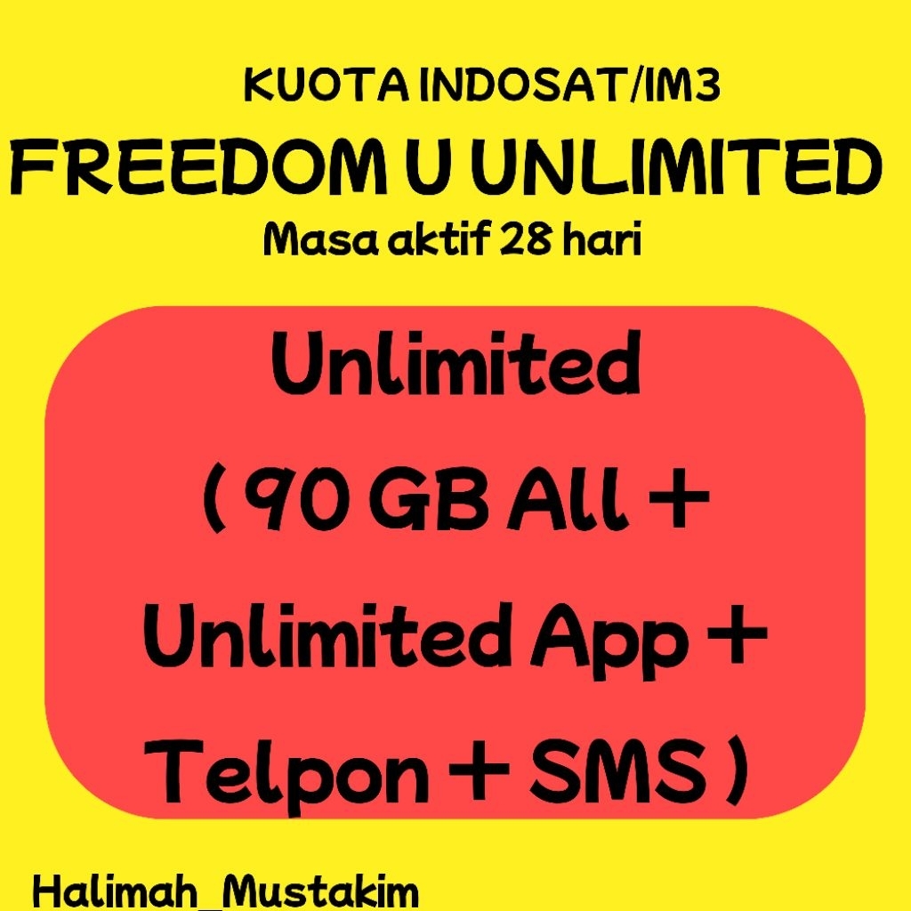 Kuota Internet Indosat | im3 Unlimited App 28 hari