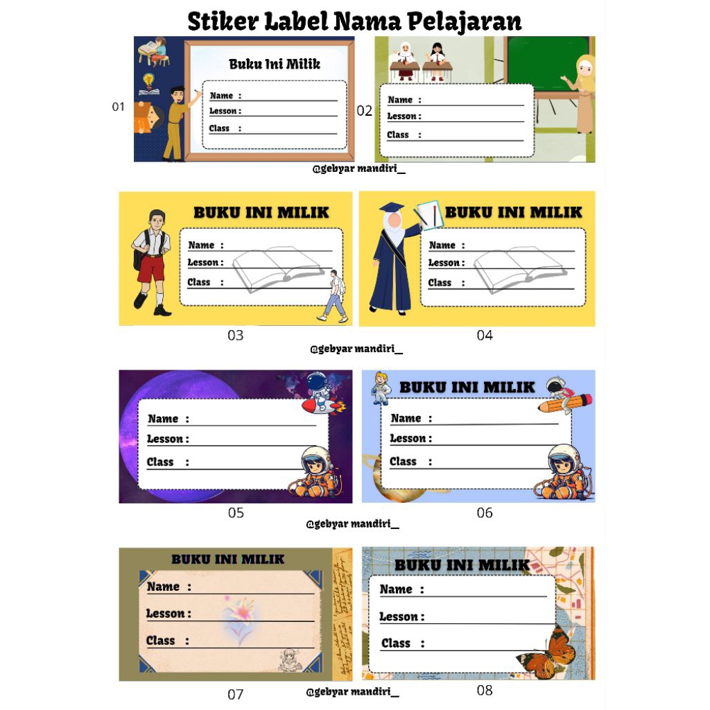 

Stiker Label Nama Isi 40 Pcs Ukuran 7 cm x 4 cm Untuk Anak Sekolah Aesthetic