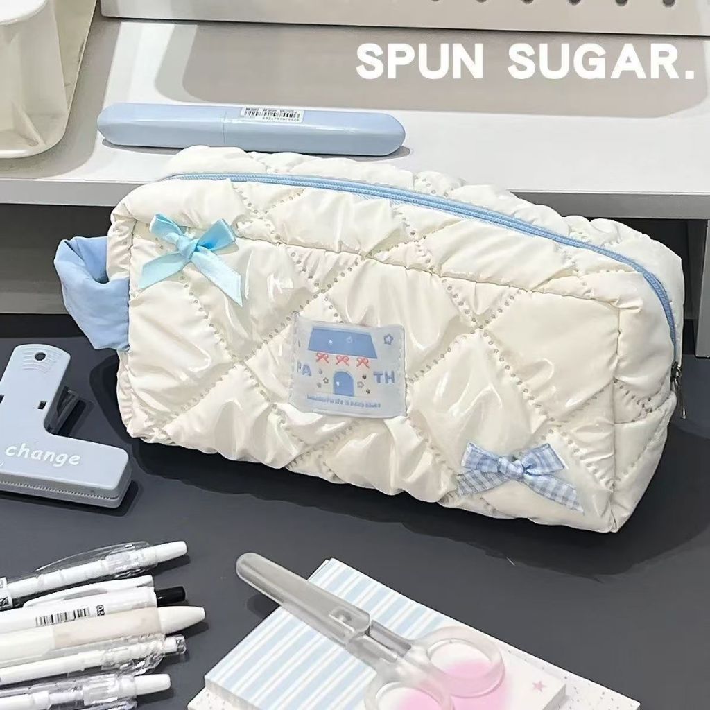 

Cute Bow Pen Bag Stationery Storage Bag Makeup Bag Girl Student Storage Large Capacity Stationery Box
