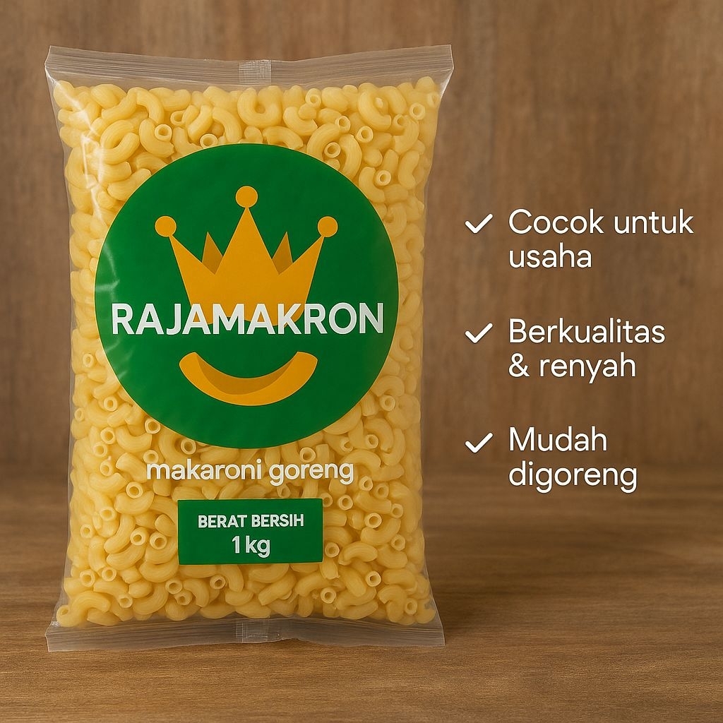 

Raja Makroni Mentah Goreng 1kg - Makaroni Kering Siap Goreng, Renyah & Gurih