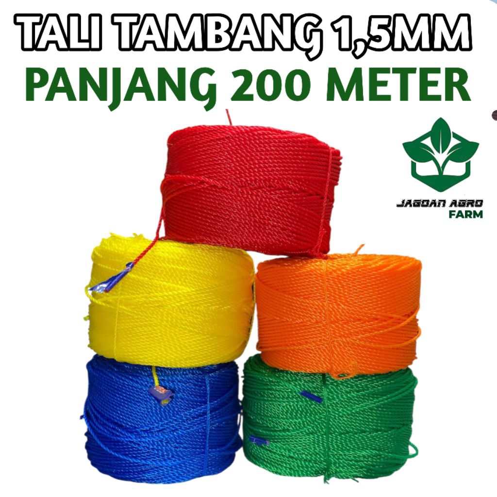 

Tali Tambang 1,5 mm 200 Meter - Tali Tampar - Tali PE - Tali Plastik - Tali Layangan - Tali serbaguna - Tali tenda - Tali kecil