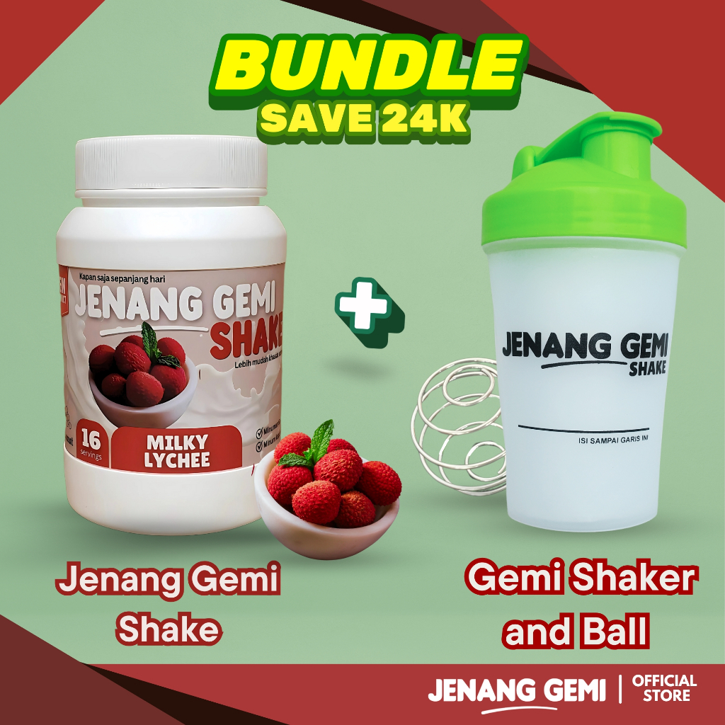 

Bundle Jenang Gemi Shake Shake Mix + Shaker Sehat untuk lambung, maag, GERD