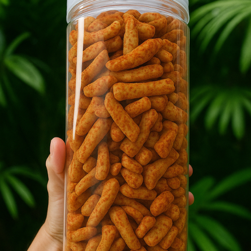 

Kang Cuan - Basreng Stik Pedas Daun Jeruk Snack Food Camilan Chips Krispy Kemasan Toples 450 Gr