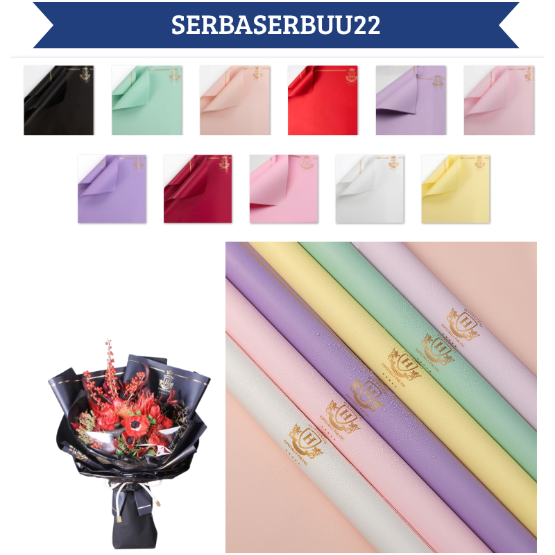 

Isi 20 LEMBAR Kertas Buket Bunga Crown List Gold Bunga Flower Wrapping Paper Solid Cellophane KB084 SS22