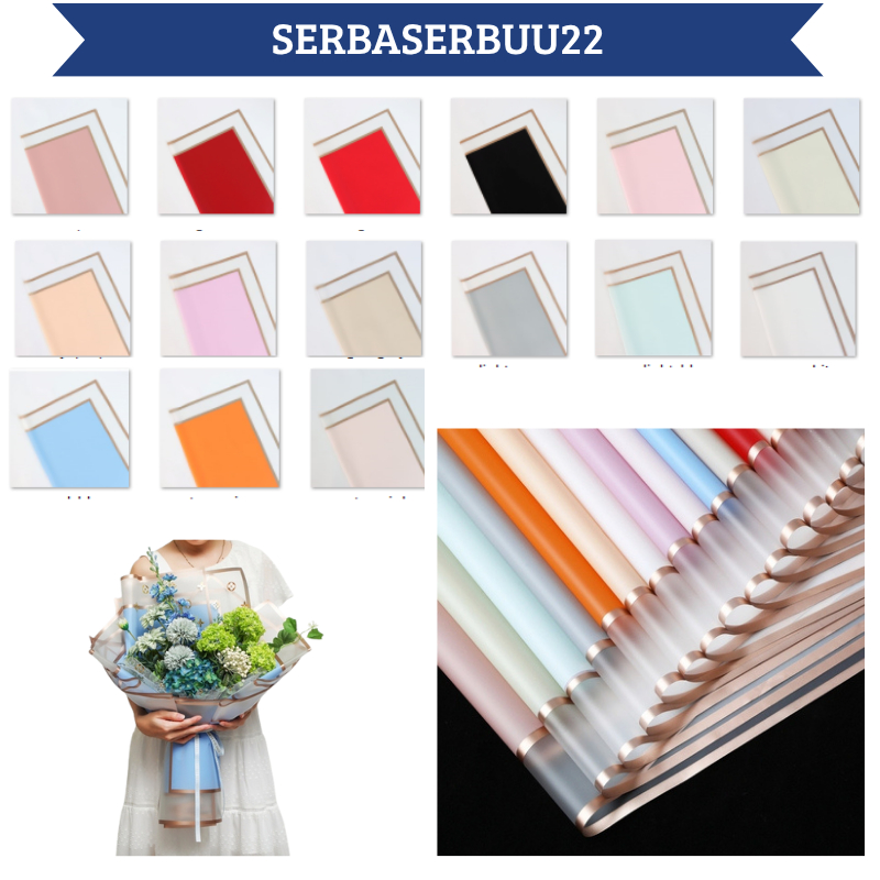 

Flower Wrapping Paper Transparent Gold Frame Double List Waterproof Cellophane KB085 SS22