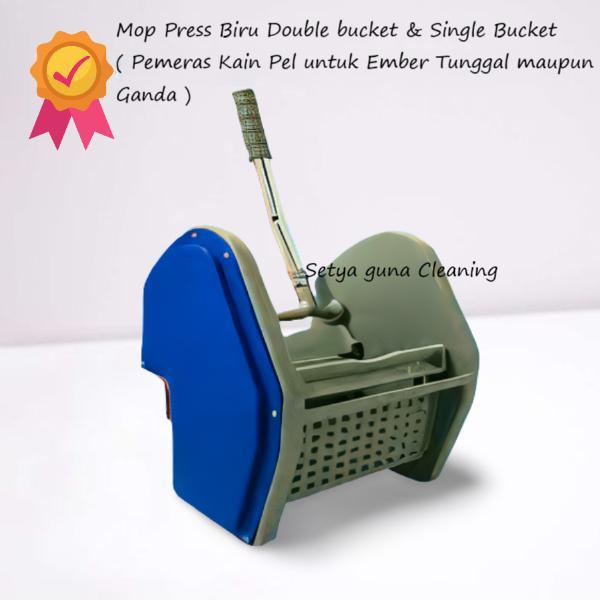 Mop Press Biru Double bucket Plastik/ stenlis