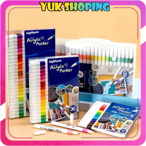 

YUKSHOPING Acrylic Marker Set Spidol DIY Painting Spidol Pastel Highlight Drawing Warna S151