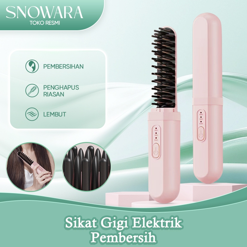 SNOWARA Sisir Catokan Pelurus Rambut Elektrik Sisir Pelurus Rambut Portable Sisir Rambut Catokan Ram