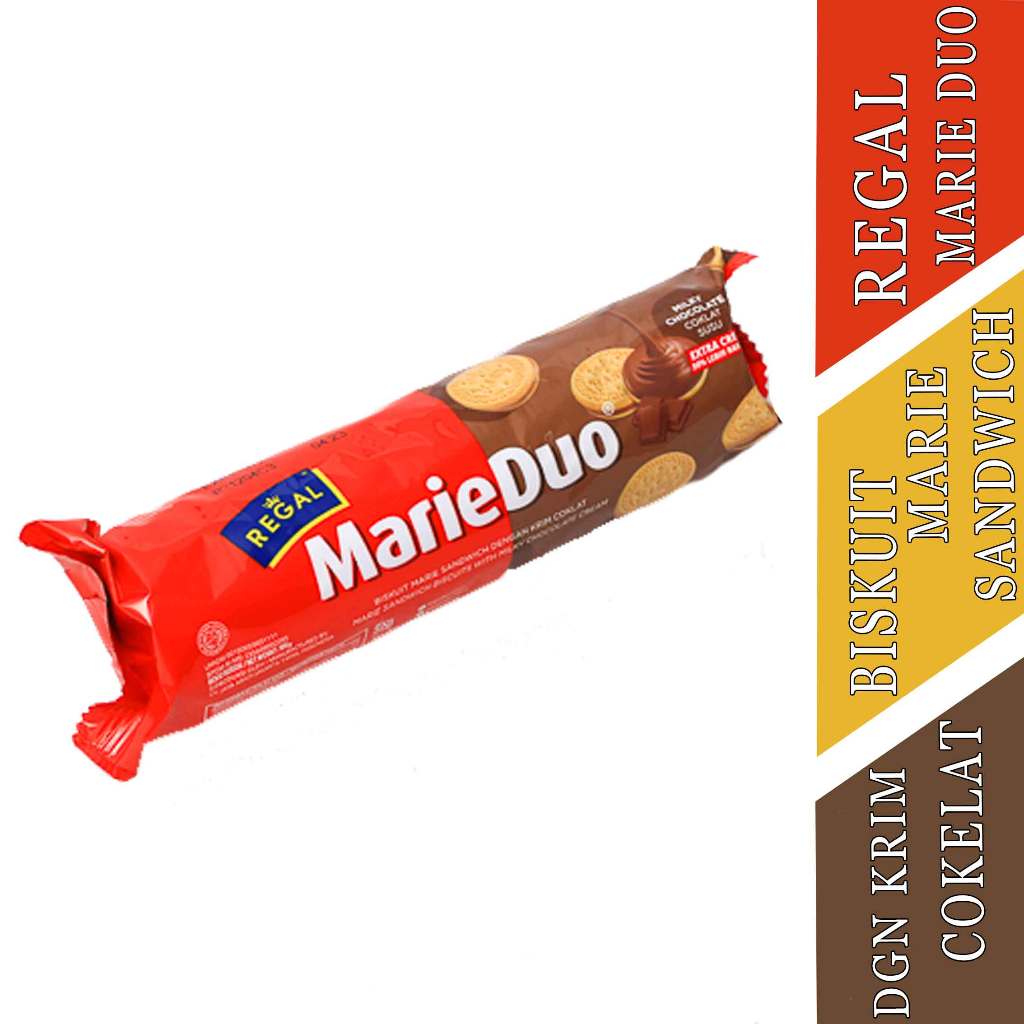 

[oddsolshop] pekanbaru/Regal MarieDuo Biskuit Sandwich Krim Coklat 100GR Chocolate Cream Biscuit