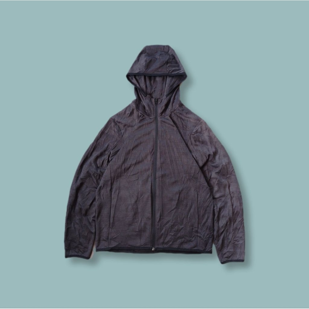 Uniquesport - Jaket Olahraga Uniqlo Dry-ex Anti Bacterial Dark Brown Second M
