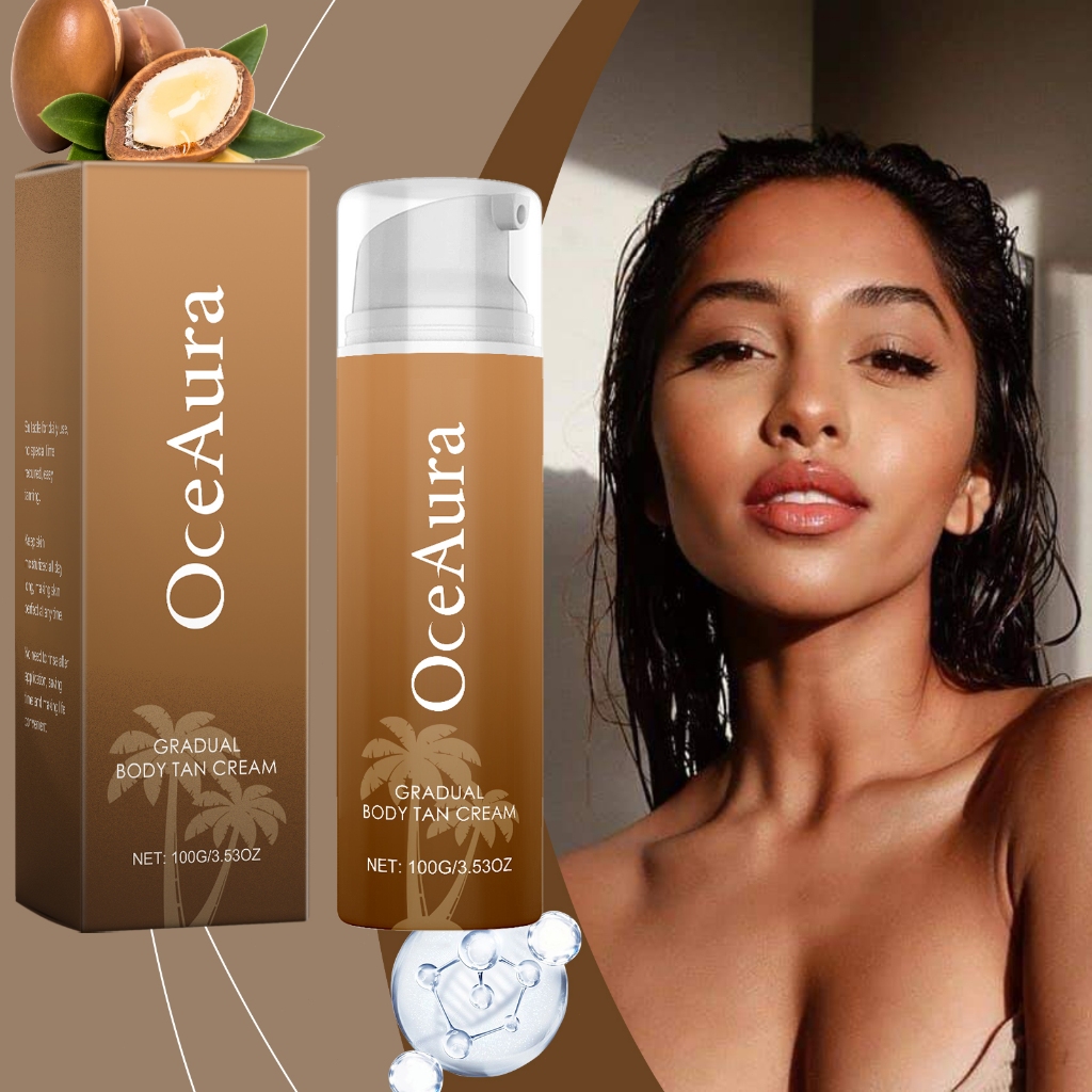 OCEAURA Tanning Lotion 100g Tanning Accelerator Lotion Krim Self Tanner Sunless Tanning Pelembap Pen