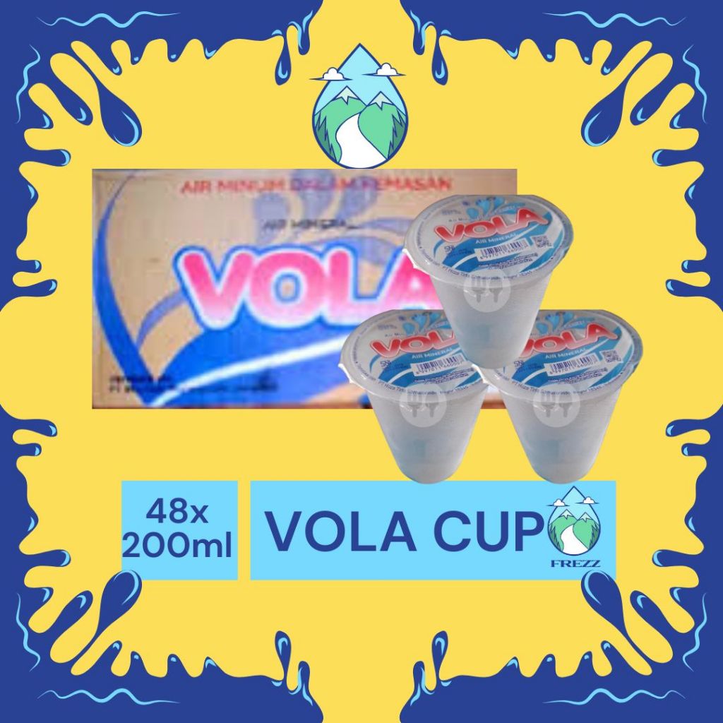 

(KARGO / REGULER) AIR MINUM GELAS VOLA 220ML DUS ISI 48 CUP PER DUS - READY Air Kemasan Botol, GALON, GELAS, 220, 240 , 330 ML, 600, 1500ML Minuman Kardus KARTON