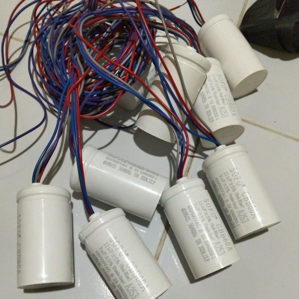 KAPASITOR MESIN CUCI SHARP 11UF+3UF CBB60ASOFO ORIGINAL