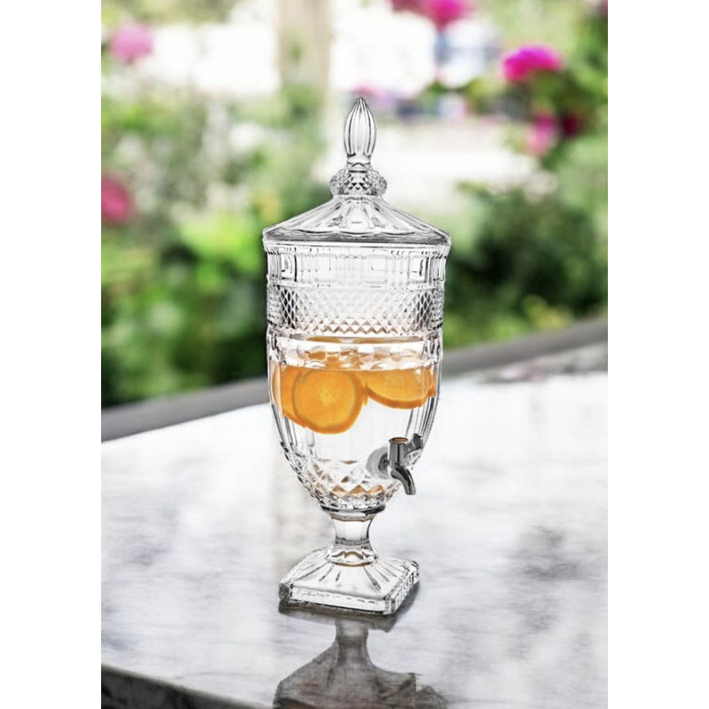 Dispenser dan Water Jug Vicenza, tempat air kaca Athena VGC012 volume 4500 ml, terbuat dari kaca khu