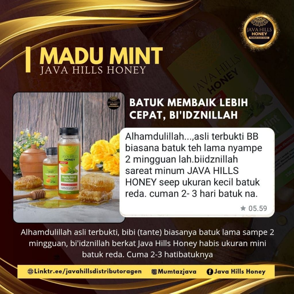 

MADU MINT 320gr MEREDAKAN FLU DAN BATUK