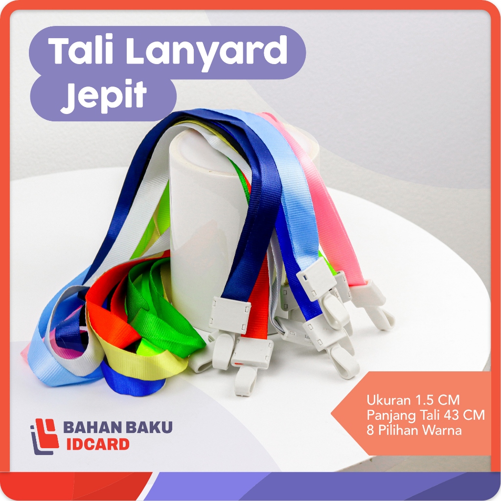 

Tali LANYARD JEPIT 1.5cm tali ID Card tali idcard polyster Name Tag 1,5 cm POLOS