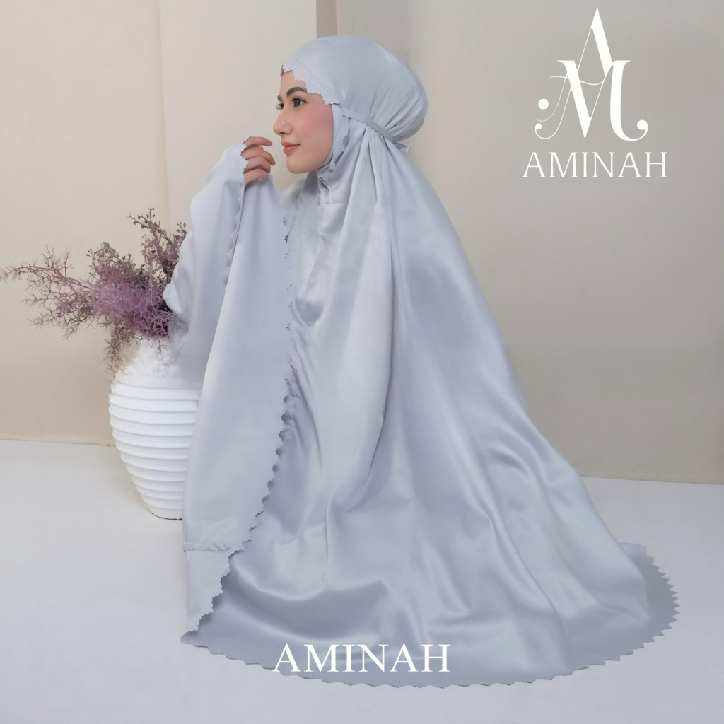 Premium Aminah - Mukena Dewasa Silky Traveling Daily Aminah Lasercut