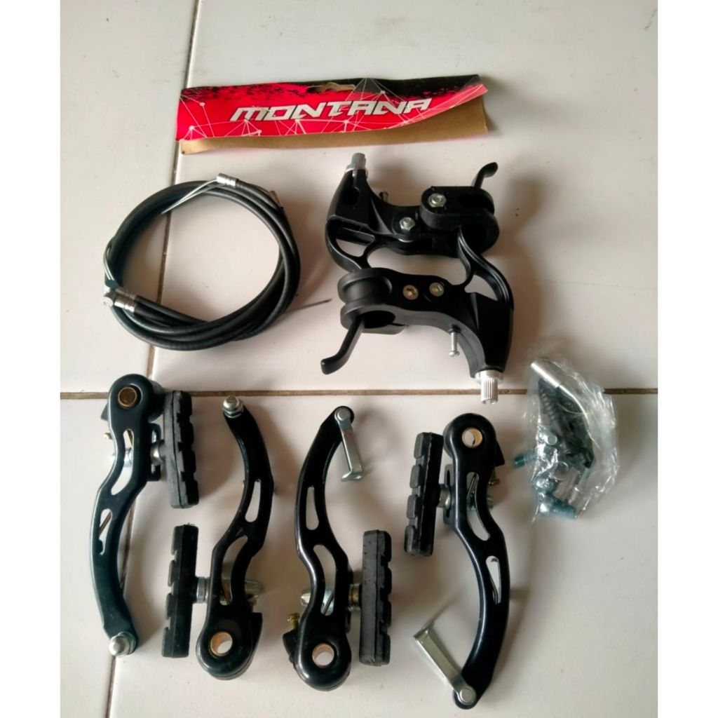 Rem V-Brake Sepeda Lipat MTB BMX 1 Set Besi