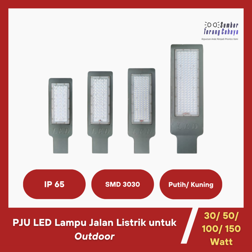 PJU LED Lampu Jalan Listrik untuk Outdoor 30/ 50/ 100/ 150 Watt