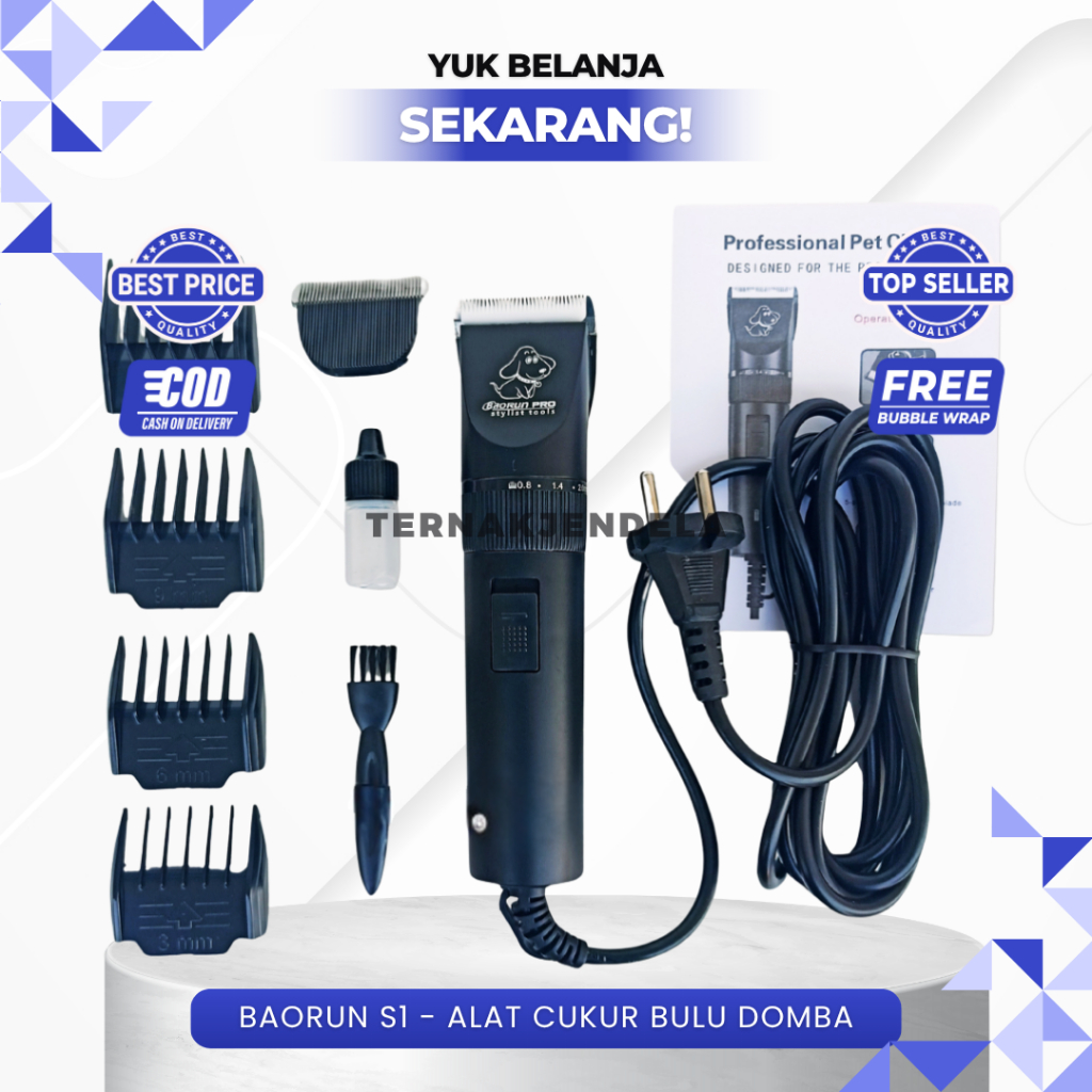 BAORUN S1 - ALAT CUKUR BULU DOMBA PROFESIONAL - Mesin Cukur Hewan - Alat Cukur Bulu Hewan Elektrik
