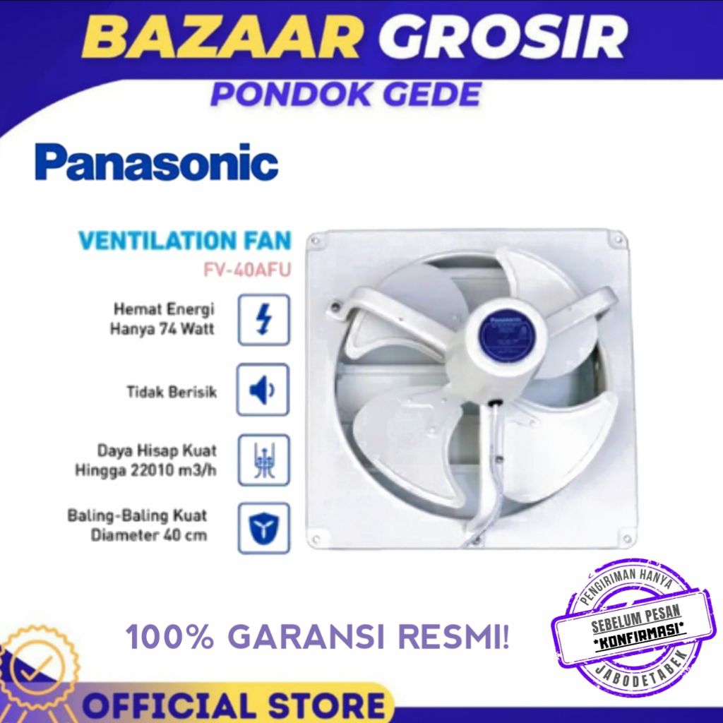 PANASONIC FV40AFU FV-40AFU HEXOS WALL EXHAUST FAN DINDING 16" 16 INCH