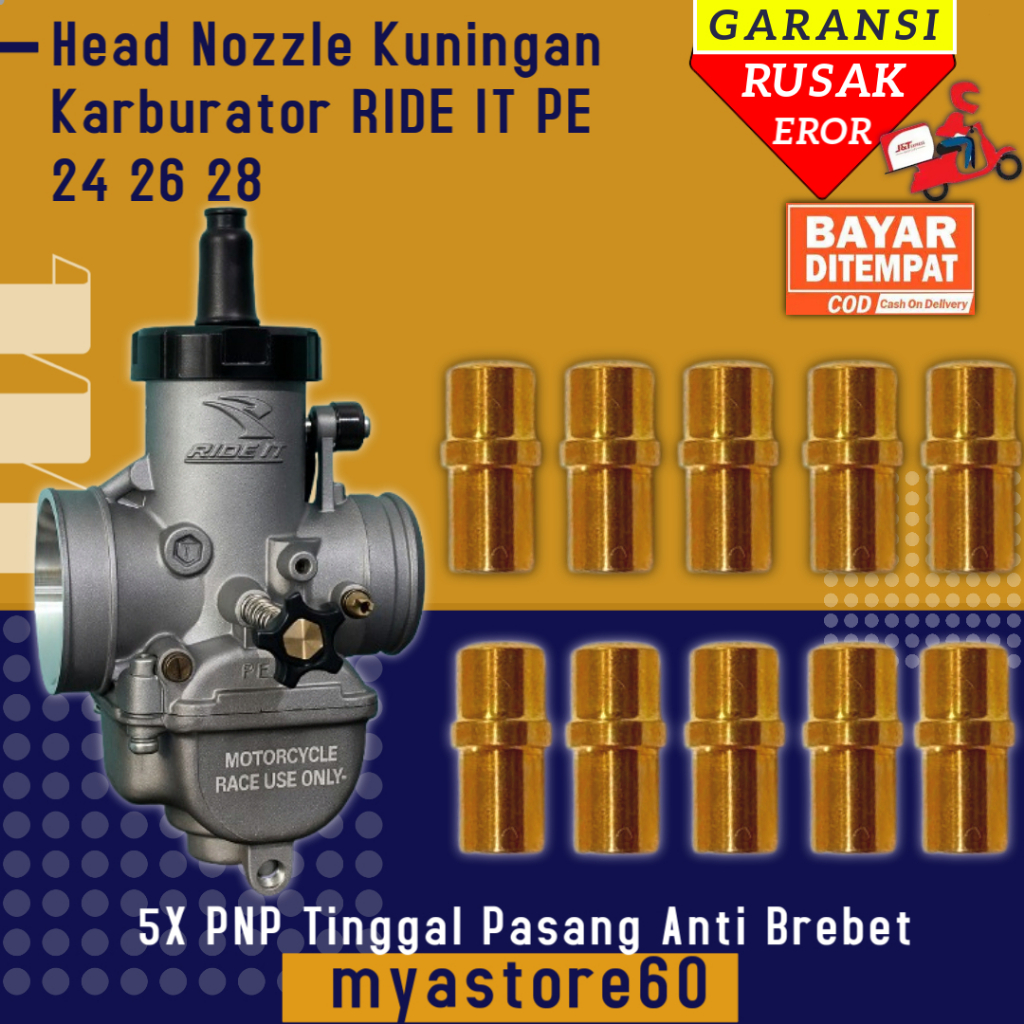 Head Nozzle Kuningan Heat Nozzel Nozle Karburator RIDE IT PE 24 26 28 Bahan Custome Riset Karbu