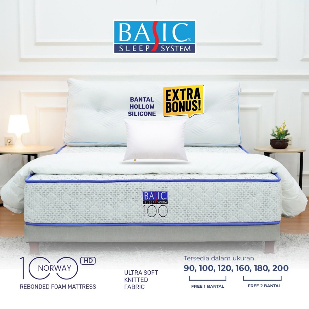 BASIC Springbed Kasur Norway Latex Rebonded 100