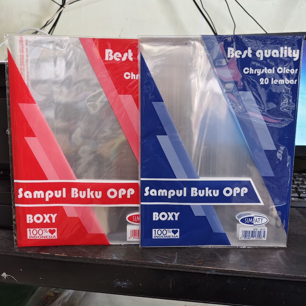

(1 PACK isi 20lbr) sampul Buku Plastik OPP ukuran boxy/buku bigboss