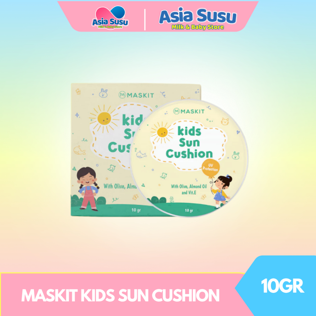 Maskit Kids Cushion Sun Protect | Bedak Cushion Anak UV Protection SPF Natural