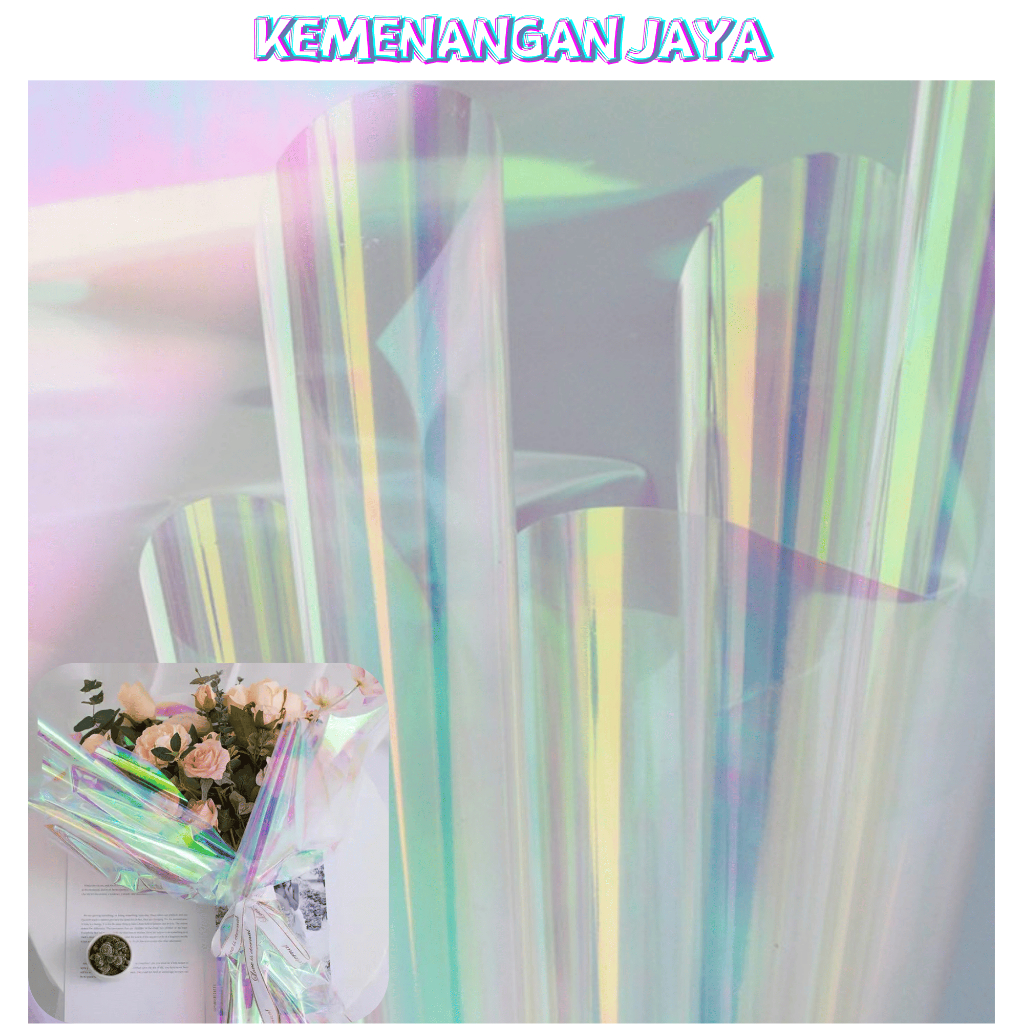 

Flower Wrapping Paper kertas buket Hologram Bouquet Bungaellophane Transparant KB019