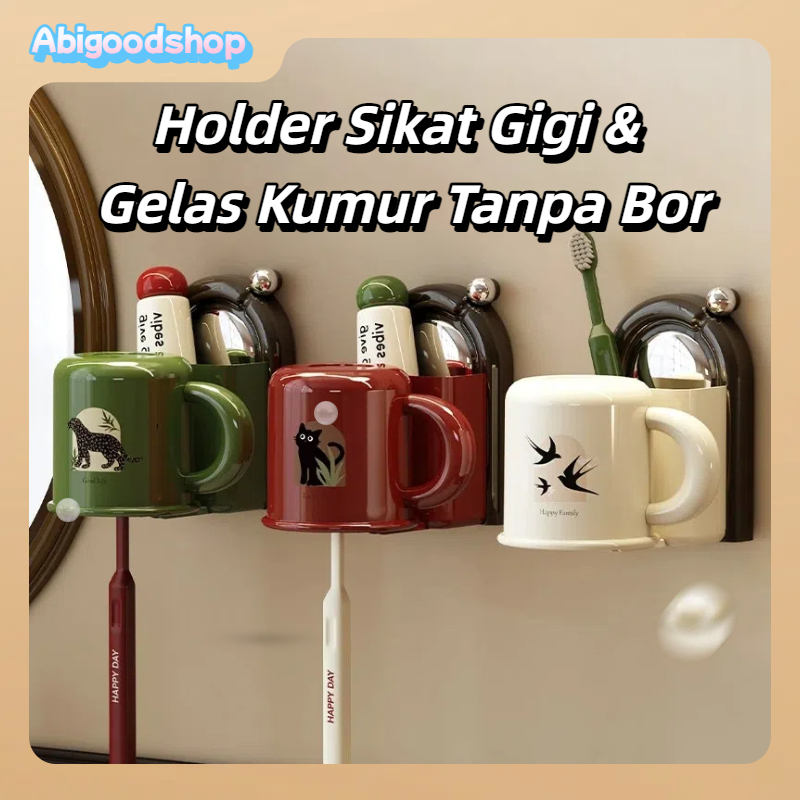 Rak Sikat Gigi Tempel Tanpa Bor untuk Kamar Mandi Rak Alat Kamar Mandi Tempel Tanpa Bor Rak Sikat Gi