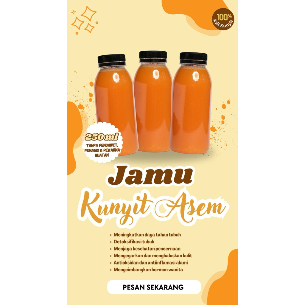 

Jamu Kunyit Asem (Pengiriman Instan) DIY