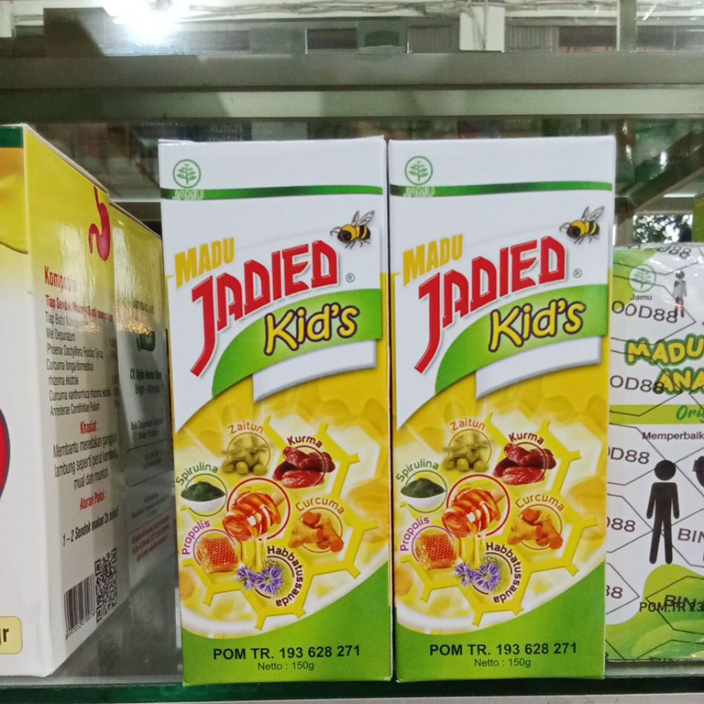 

Madu Jadied Kids 150 gram Madu Anak Herbal Kurma Zaitun Spirulina Propolis Halal (190)