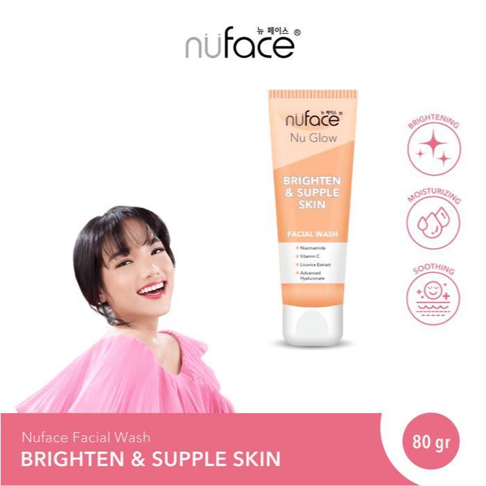 [BESTY] Nuface Nu Glow Brighten & Supple Skin Facial Wash Cream 80gr (Sabun Cuci Muka / Pembersih Wa