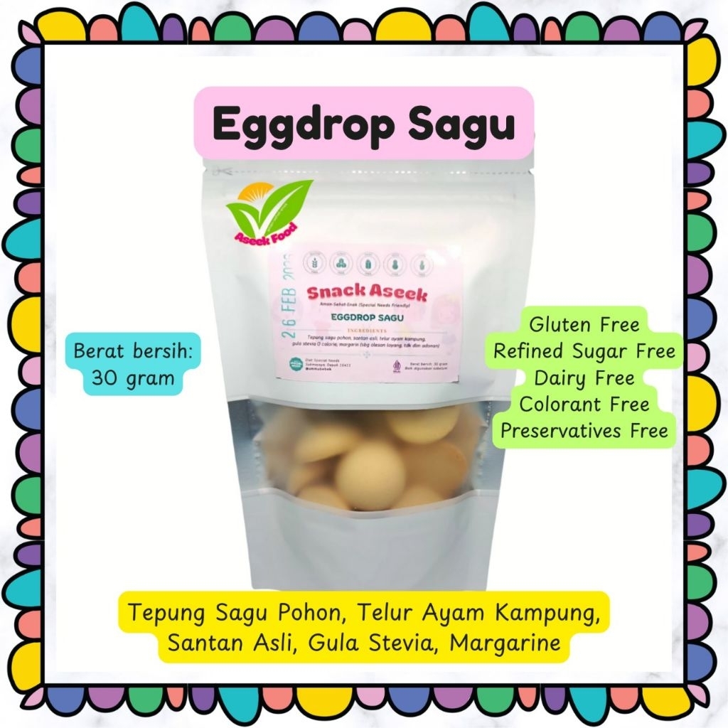 

AseekFood EGGDROP SAGU STEVIA Gluten Free Dairy Free Refined Sugar Free