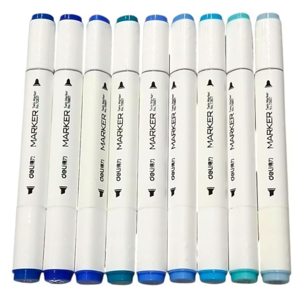

(9 IN 1) DELI MARKER TWIN MARKER DUAL TIPS ALKOHOL BASED SKETSA DRAWING PEN
