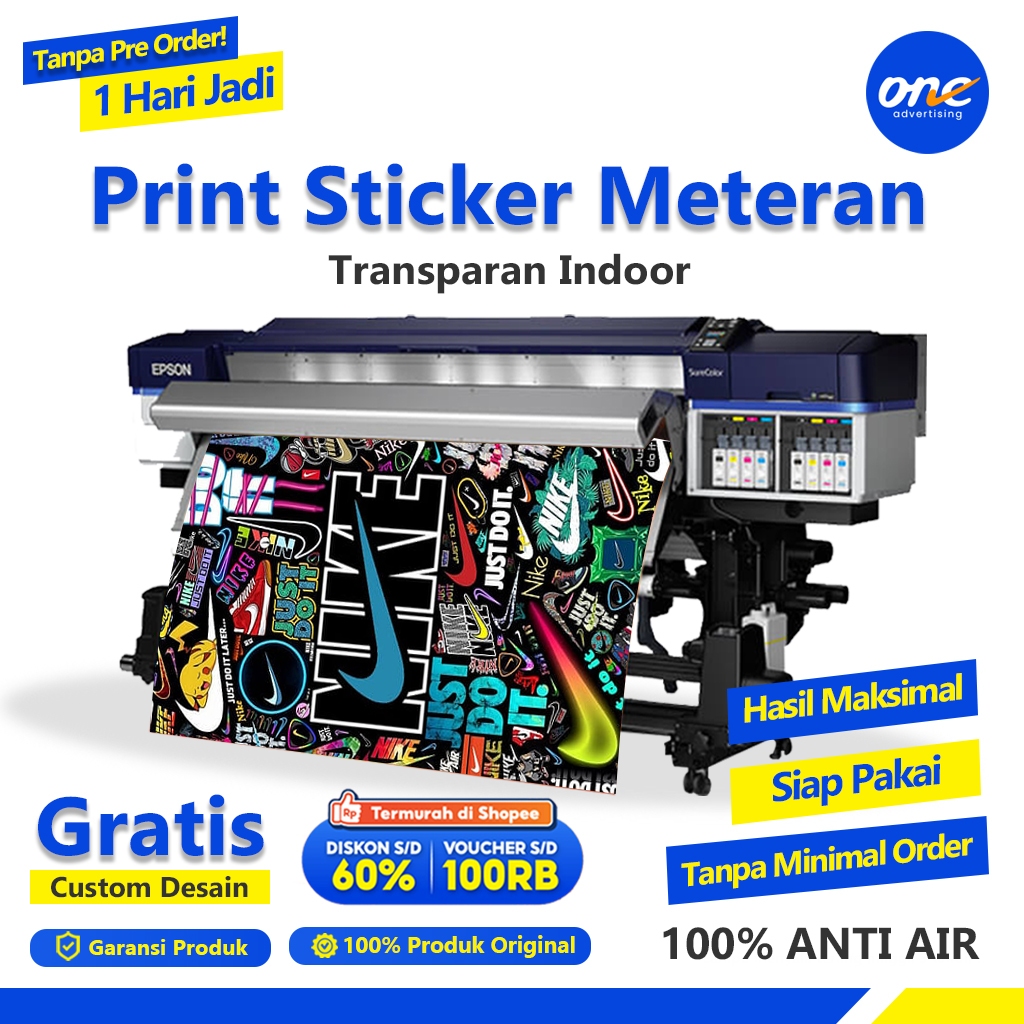 

Stiker Transparan Meteran Anti Luntur Custom Design Stiker Transparan Indoor