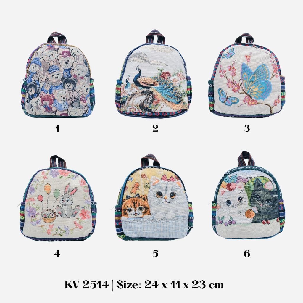 FS RANSEL MINI KANVAS / TAS RANSEL MOTIF GAJAH THAILAND BAHAN KANVAS PREMIUM