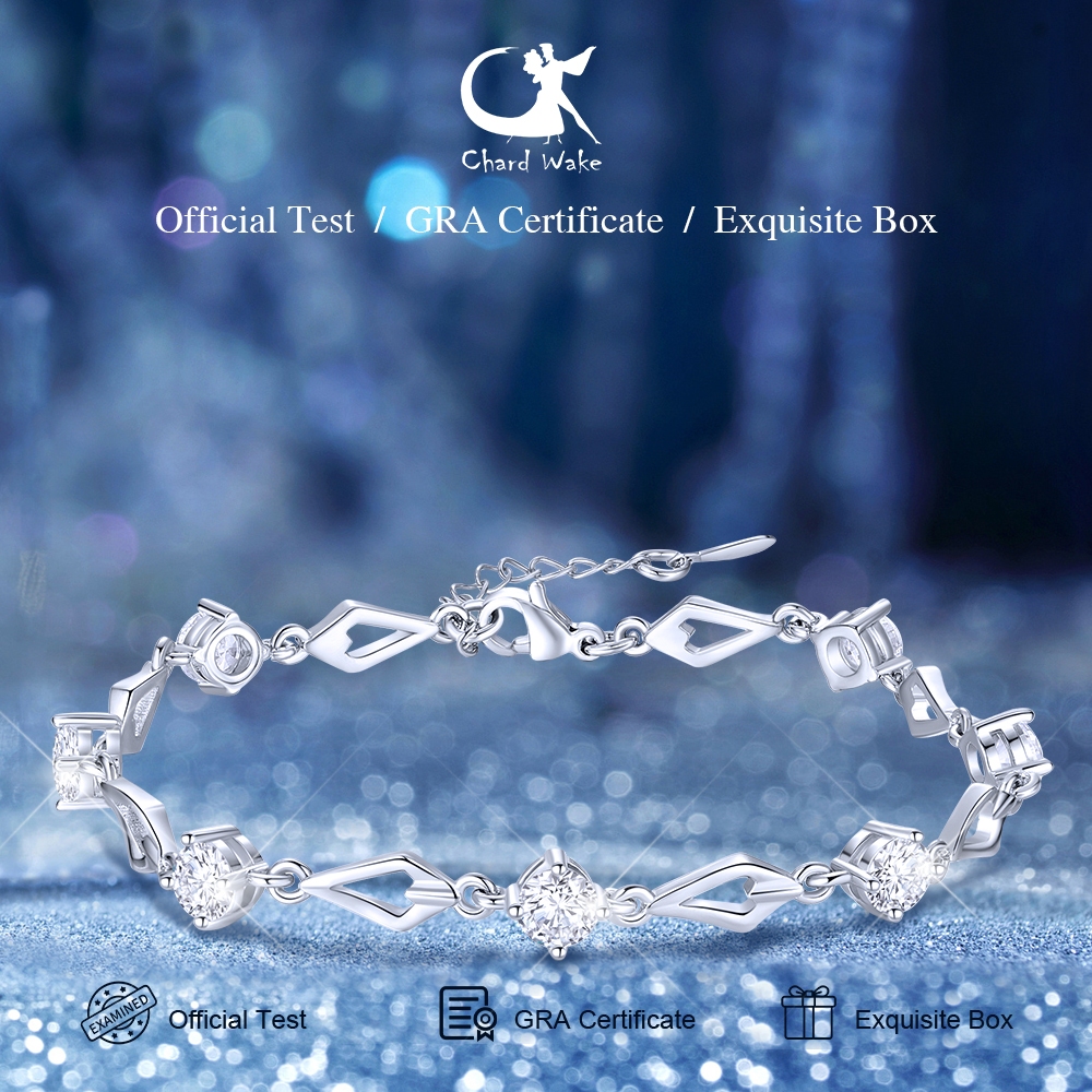 Gelang Wanita dengan Batu Zirconia - Lapis Platinum - Model Serut