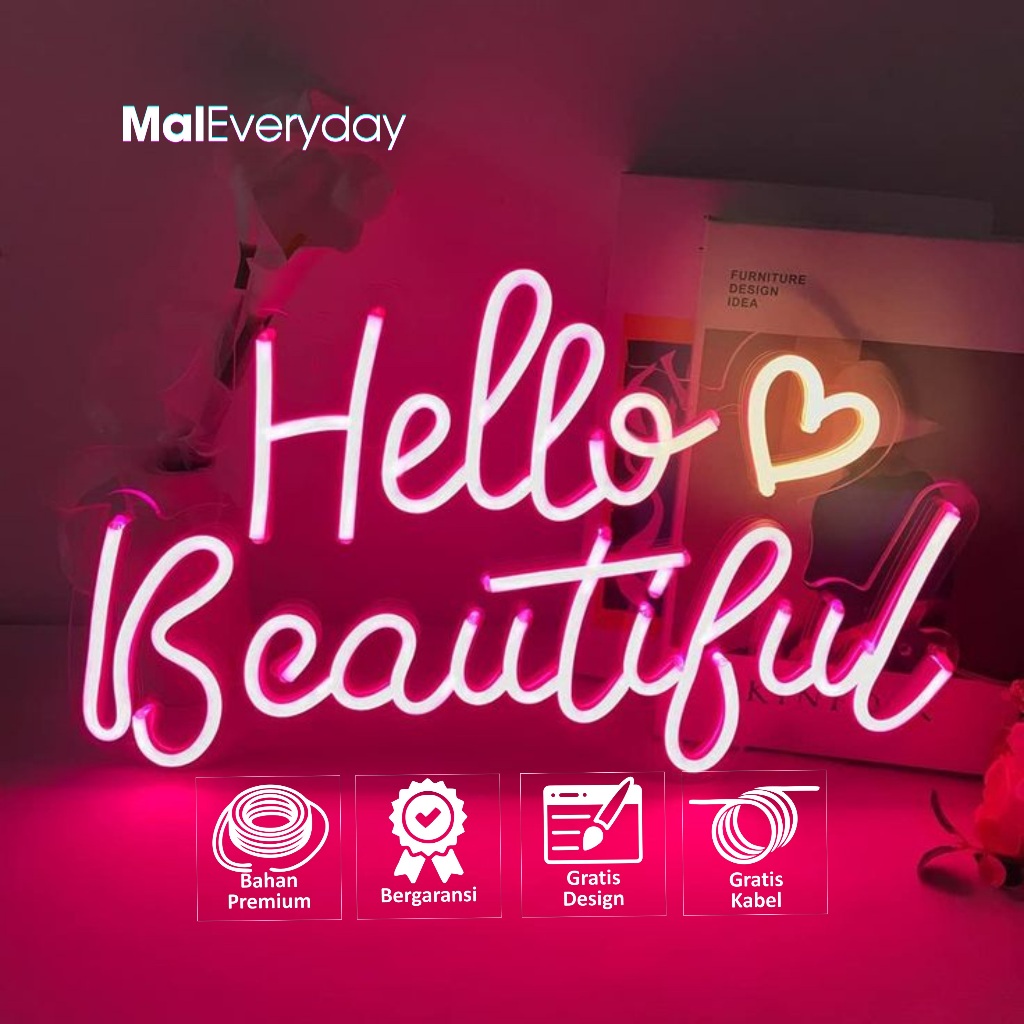 Neon Sign Flex Custom Nama, Neon Flex Custom, Neon Flex RGB, Neon Sign dinding, Neon Sign LED