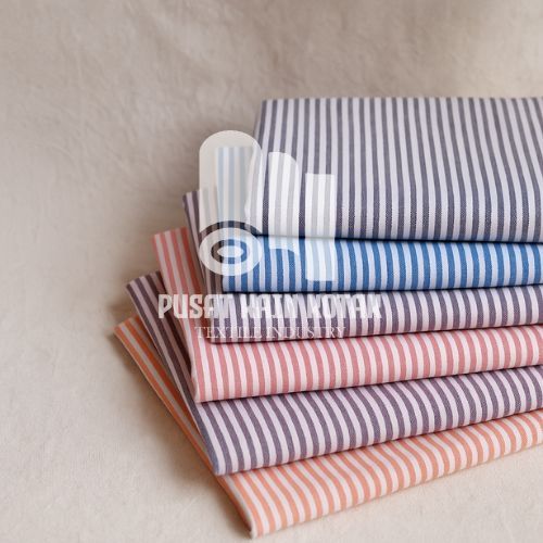 Kain Katun Yarndyed Motif Garis Stripe /Kain Salur 4mm/08 Lebar 150cm Kain Katun Jepang Tokai Senko 