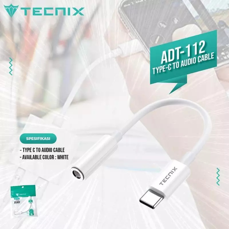 TECNIX ADT-112 Converter Audio Splitter Type C to Jack 3.5mm