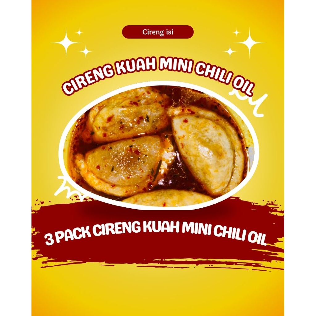 

PAKET HEMAT 3 PACK CIRENG KUAH MINI CHILI OIL Isi 10pcs - 3 PACK CIRENG KUAH MINI CHILI OIL