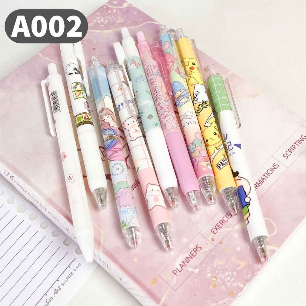 

A002 Pulpen Pena Gambar Kartun Bulpoin karakter Gemes Tinta Hitam
