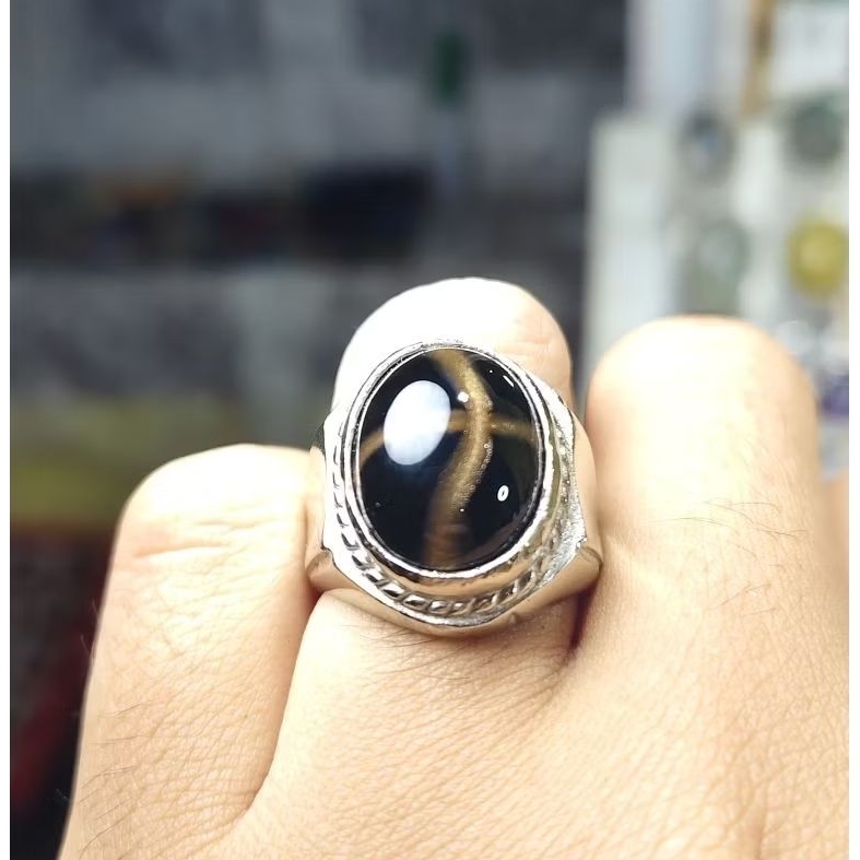 batu motif tapak jalak serat emas