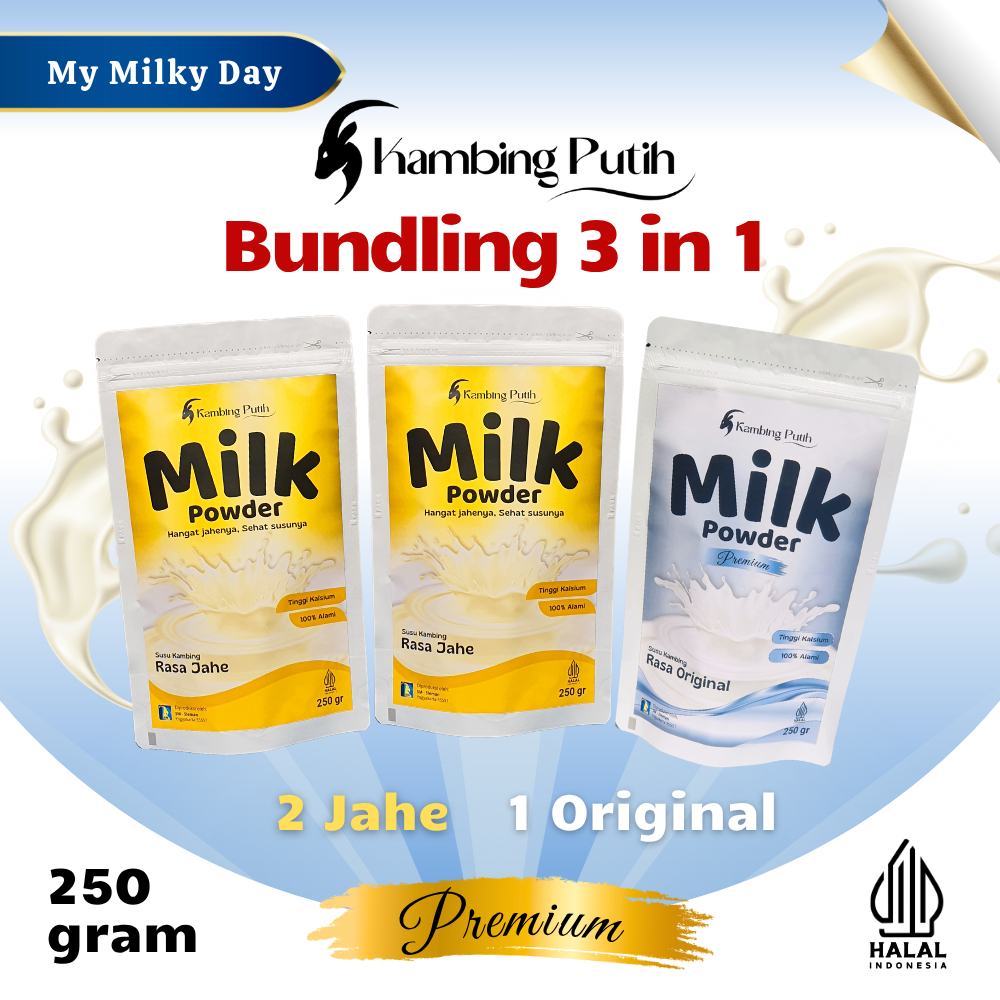 

Bundling 3in1 Susu Kambing Etawa Premium Rendah Gula Kambing Putih 250 gram