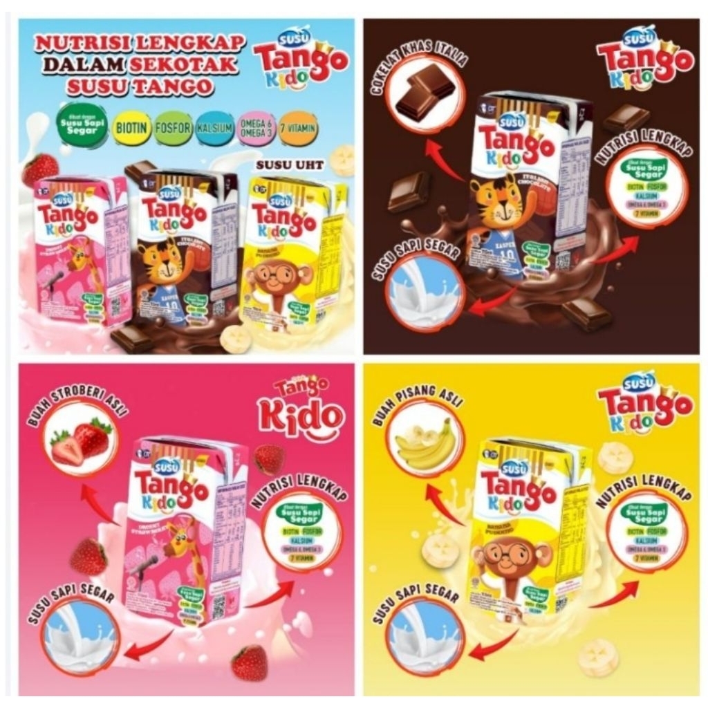 

MURAH / SUSU UHT TANGO KIDO 115ml / 1 Karton isi 36pcs all varian
